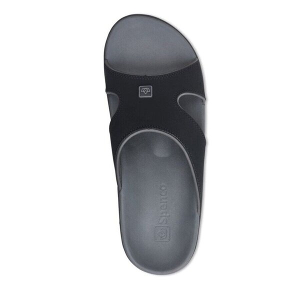 Spenco Kholo Plus Orthotic Slide Sandals Mens 10 D Carbon Pewter New - Picture 5 of 8